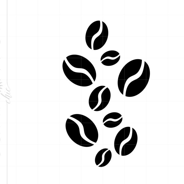 Coffee Beans SVG Clipart | Coffee Beans Silhouette Cut File | Vector Coffee Beans Svg Jpg Eps Pdf Png Dxf Download SC1185