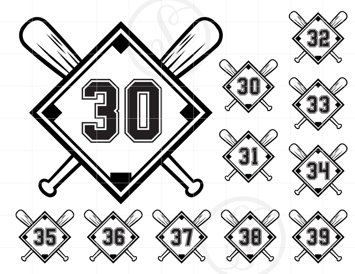Baseball Numbers 3039 SVG Baseball Diamond SVG Cut File Etsy