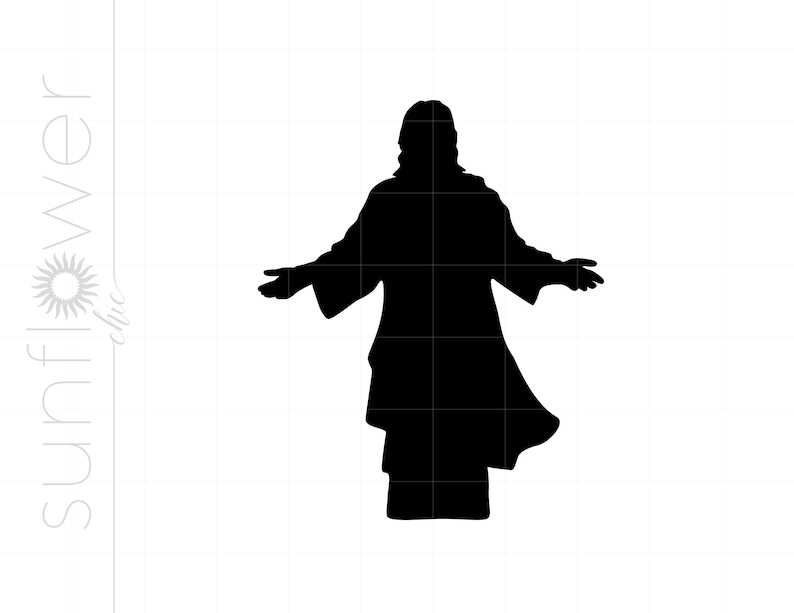 Jesus SVG | Jesus Clipart | Jesus Silhouette Cut File | Vector Jesus Svg Jpg Eps Pdf Png Dxf Downloads SC1119 image 1