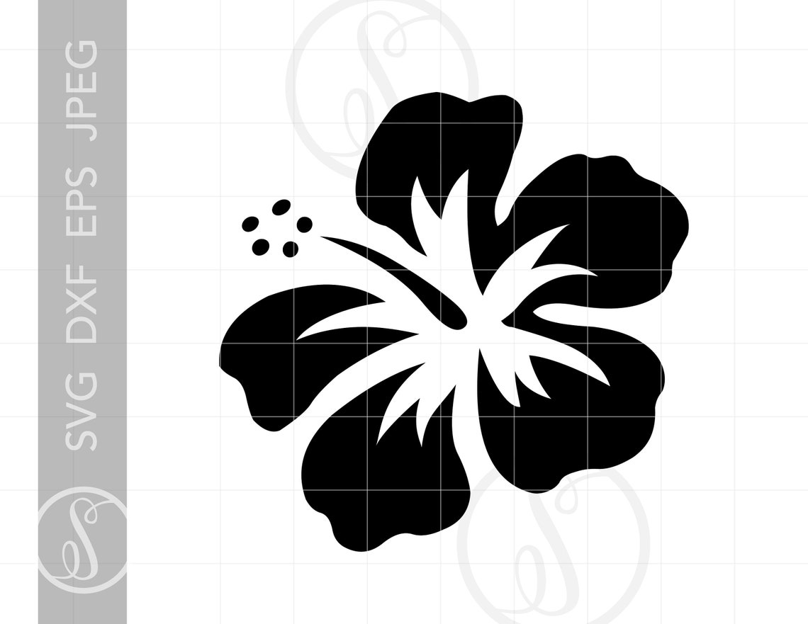 Tropical Hibiscus SVG | Tropical Flower Clipart | Hibiscus Cut File for ...