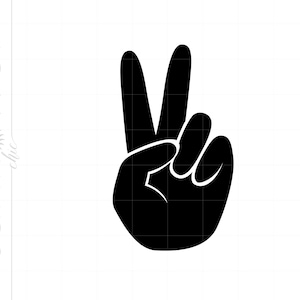 Peace Hand Symbol SVG Clipart | Peace Hand Symbol Silhouette Cut File | Vector Peace Hand Symbol Svg Jpg Eps Pdf Png Dxf Download SC1339