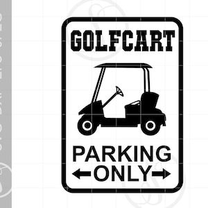 Golfkar parkeerbord Svg Cut File Download | Golfkar parkeren Teken Svg Dxf Pdf Png Jpg Silhouet Art | Sport Svg Downloads SC1683