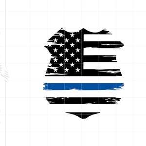 Police Svg | Policeman Flag Badge Svg Cut Files | Distressed Police Officer Flag | Blue Line American Flag T Shirt Cricut Silhouette SC2374