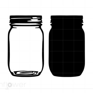 Mason Jar SVG Download, Mason Jar Clipart, Mason Jar Silhouette Cut File, Mason Jar Svg Jpg Eps Pdf Png Dxf Download SC1192