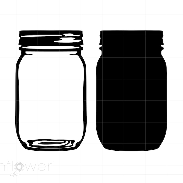 Mason Jar SVG Download, Mason Jar Clipart, Mason Jar Silhouette Cut File, Mason Jar Svg Jpg Eps Pdf Png Dxf Download SC1192