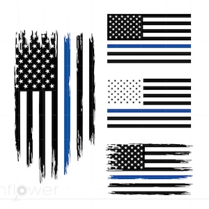 Police Svg, Police Wife Svg Cut Files, Back the Blue Svg, Distressed Flag Svg, Thin Blue Line Svg Cricut Silhouette, Instant Download SC2300