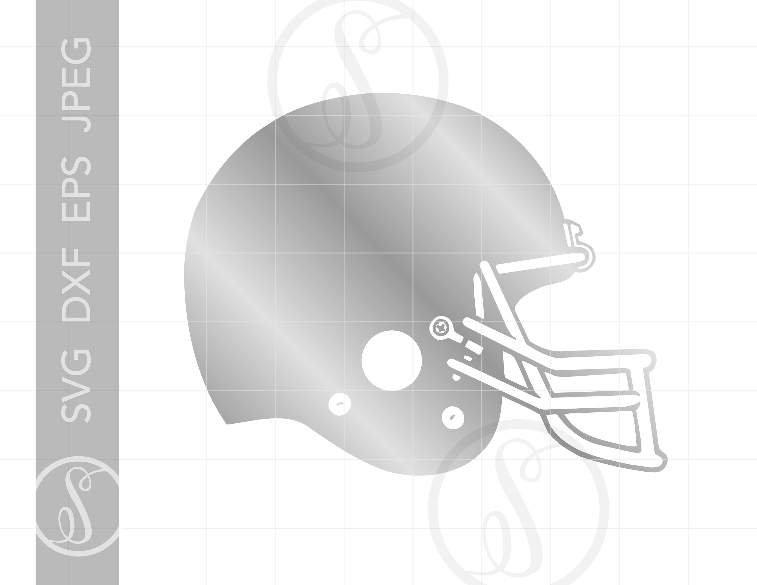Silver Football Helmet SVG Clipart Download Silver Football Etsy
