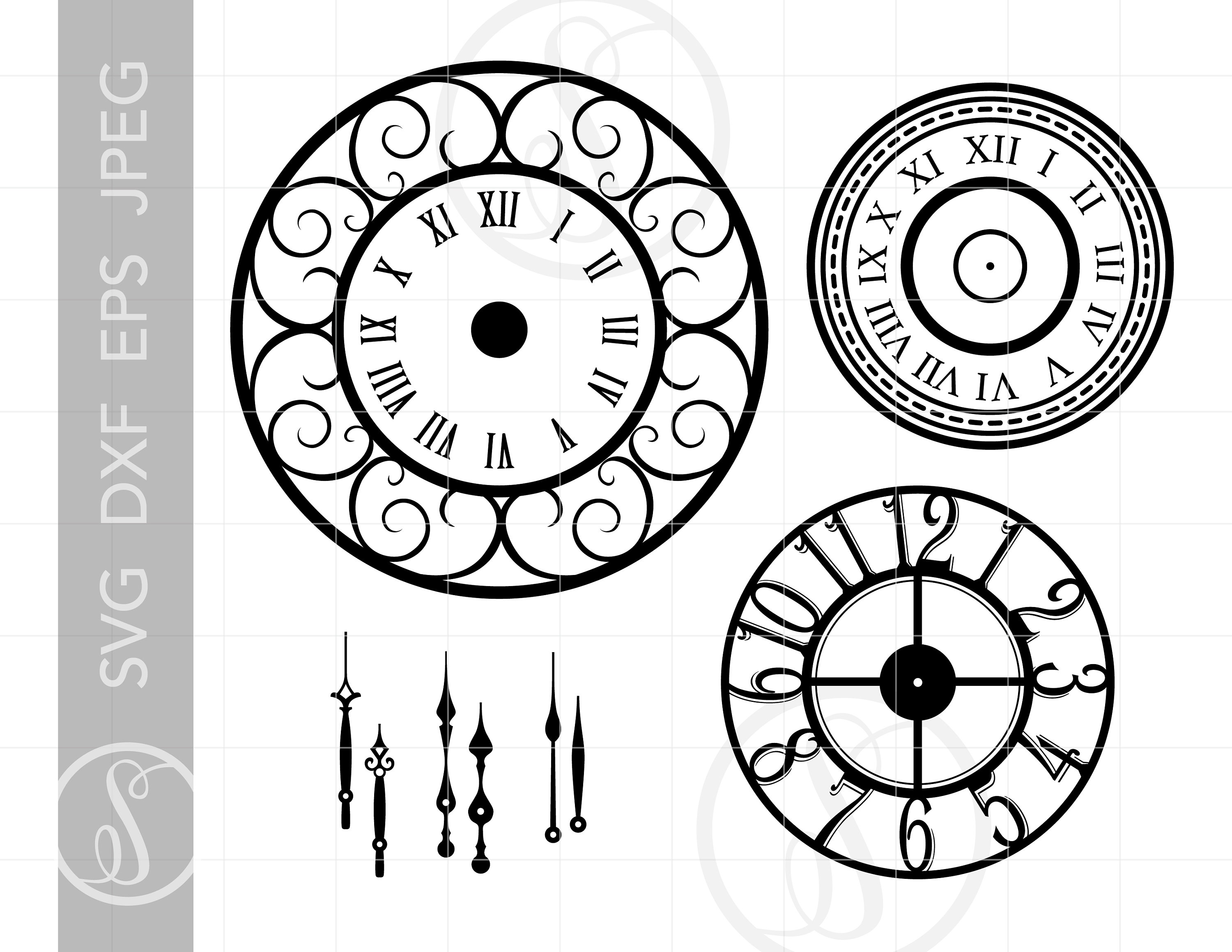 Clock Clipart Svg Cut Files Clocks SVG Clipart Downloads Etsy