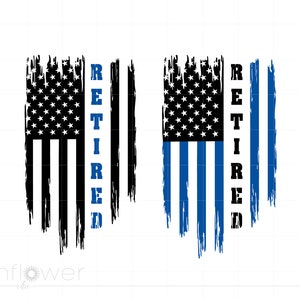 Politie Amerikaanse vlag Svg, gepensioneerde politieagent vlag Svg, blauwe lijn Amerikaanse vlag Shirt Cricut silhouet snijden bestand, Instant Download SC2523