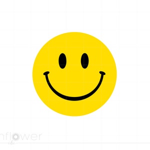 Smiley Face Svg, Happy Face Clipart Svg Jpg Eps Pdf Png Dxf Cricut Silhouette Cut File, Instant Download SC1235