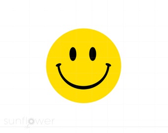 Smiley Face Svg, Happy Face Clipart Svg Jpg Eps Pdf Png Dxf Cricut Silhouette Cut File, Instant Download SC1235