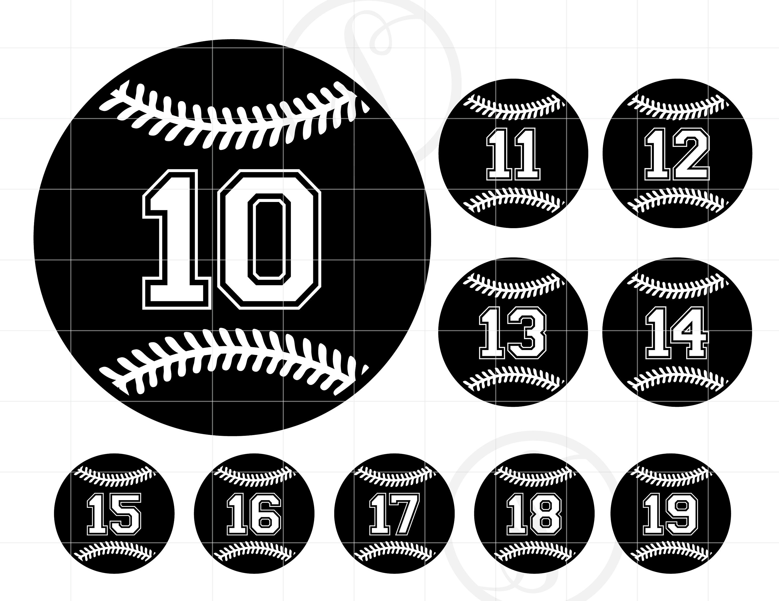Baseball Svg, Baseball Numbers 10-19 SVG, Baseball Shirt Cut File for  Cricut Silhouette, Gift for Baseball Team Svg Jpg Png Download SC1627