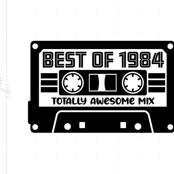 Best of 1984 Cassette Tape SVG Download | 1984 Birthday SVG | Vintage 1984 Cut File Cricut | 1984 Vector Svg Jpg Pdf Png Download SC2857