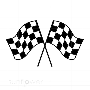 Checkered Flags SVG Download | Racing Flags Clipart | Checkered Flags Silhouette Cut File Svg Jpg Eps Pdf Png Dxf Download SC1144
