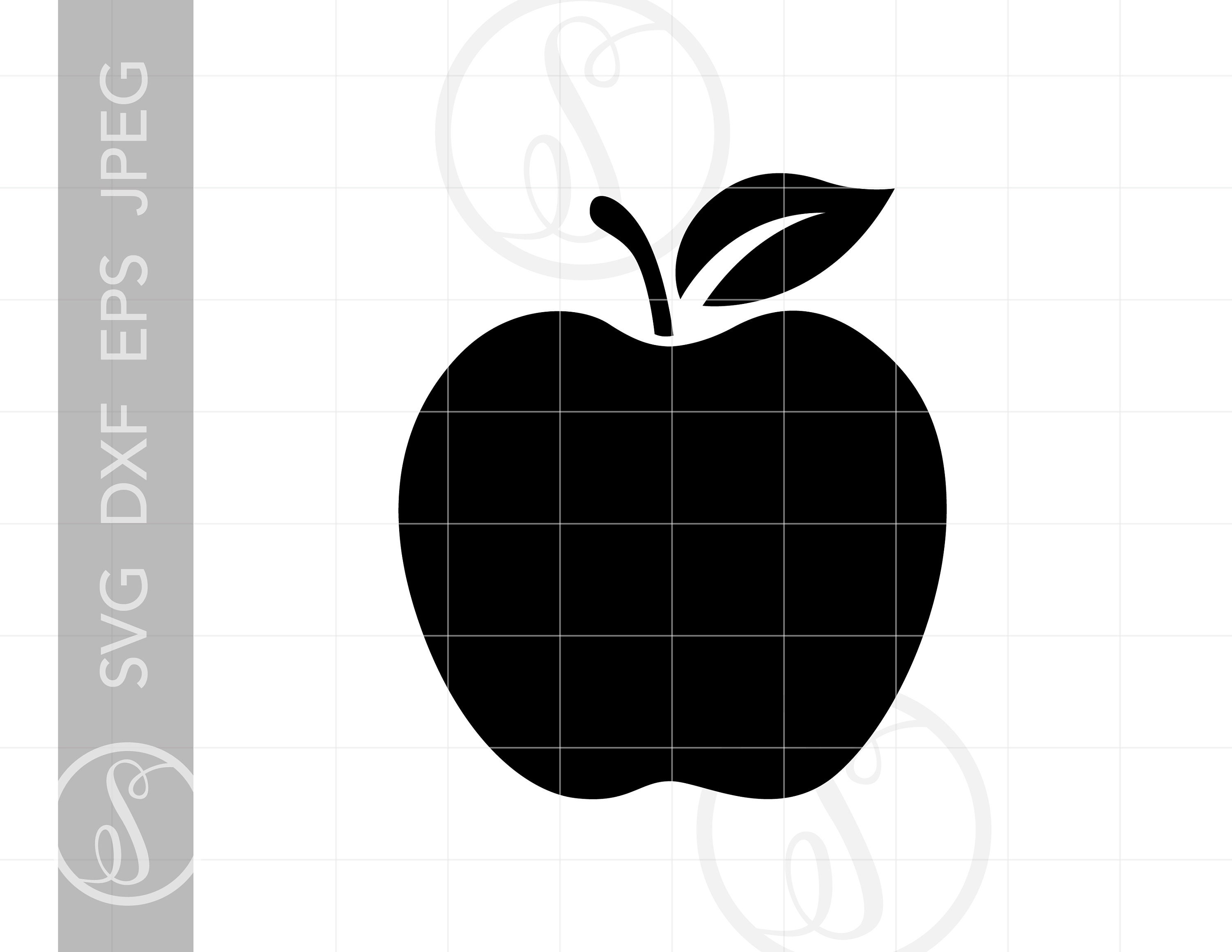 Apple SVG Apple Clipart Apple Silhouette Cut File Apple Etsy