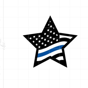 Politie Svg | Politie ster Svg | Politie vlag Svg Cut-bestanden | Vlag van politieagent | Blauwe lijn Amerikaanse vlag T-shirt Cricut silhouet SC2384
