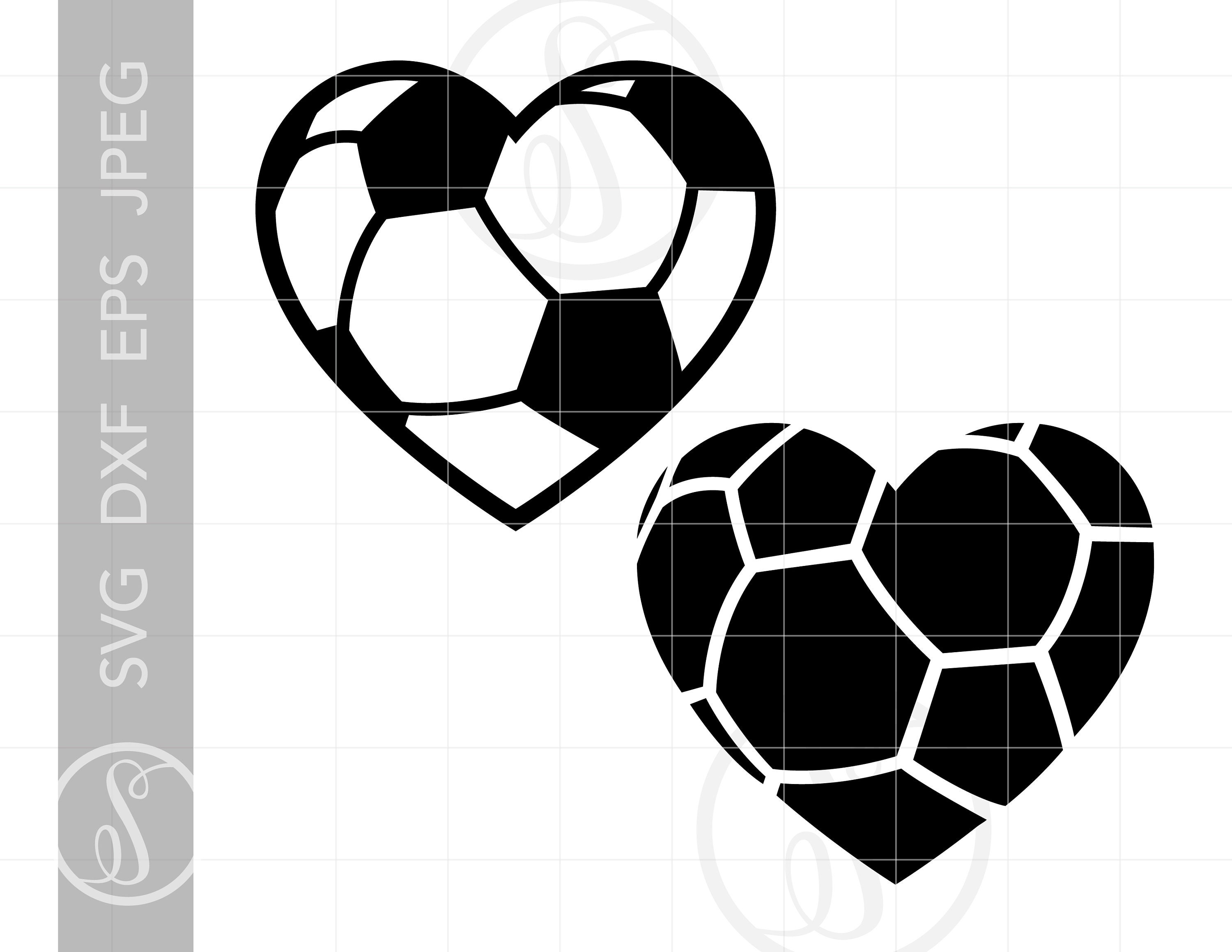 Soccer Ball Heart SVG Soccer Ball Heart Vector Clipart Etsy