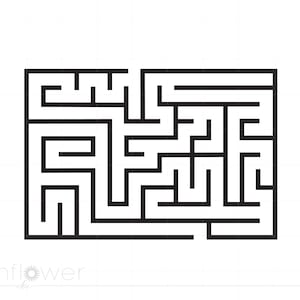 Maze SVG Download, Vector Maze Clipart, Maze Cricut Silhouette Cut File, Maze Svg Jpg Eps Pdf Png Dxf Instant Download SC800