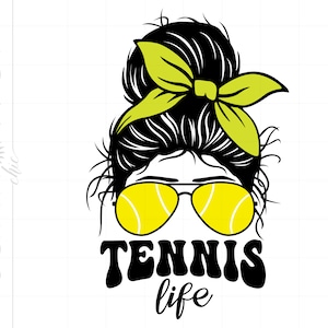 Tennis leven SVG | Tennis rommelig broodje Svg Cut-bestanden | Hashtag Tennis moeder leven Svg Shirt afdrukbare Cricut silhouet | Tennisshirt Svg SC2817