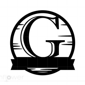 Letter G Monogram Template Svg, Letter G Name Frame Template, Woodcut G Svg Jpg Png Dxf Cricut Silhouette Cut File, Instant Download SC1928