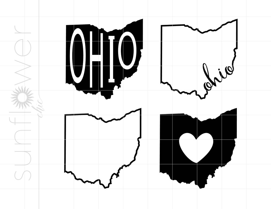 Ohio SVG Bundle | State of Ohio Outline Svg File | Ohio Silhouette Cut ...