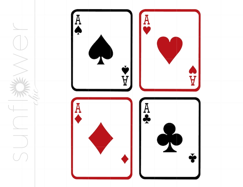 Hjärter ess SVG | Spader ess SVG | Ruter ess SVG | Klöver ess Svg Jpg Eps Pdf Png | Pokerkort Ess Nedladdningar SC914 bild 1