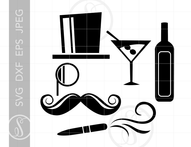 Art Deco Gangster SVG Clip Art Gatsby Theme SVG Clipart Dxf | Etsy