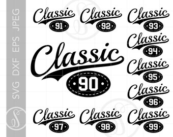 Classic 90's SVG | Athletic 90-99 Design | Classic 90's Silhouette