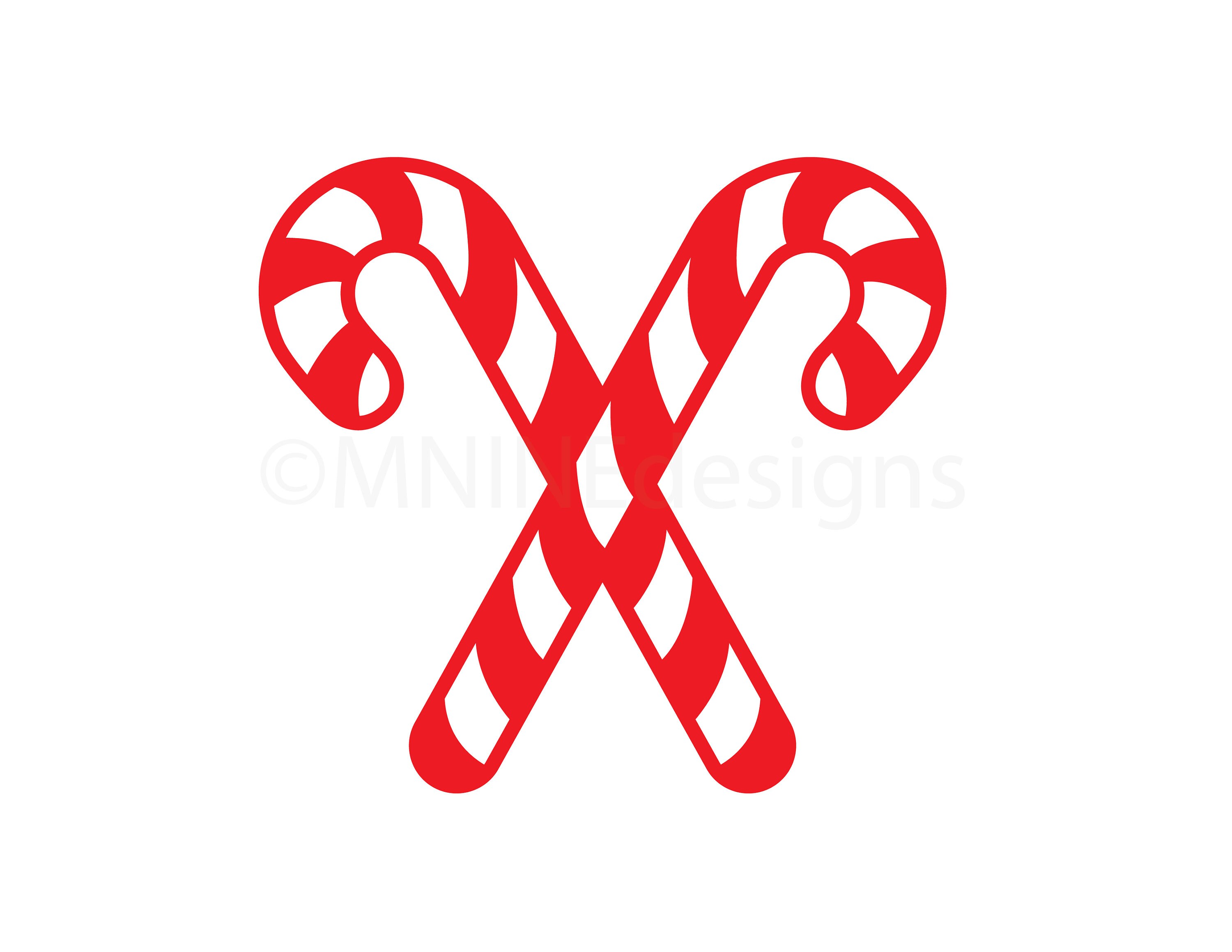 Candy Canes SVG Crossed Candy Canes Cut File Christmas | Etsy