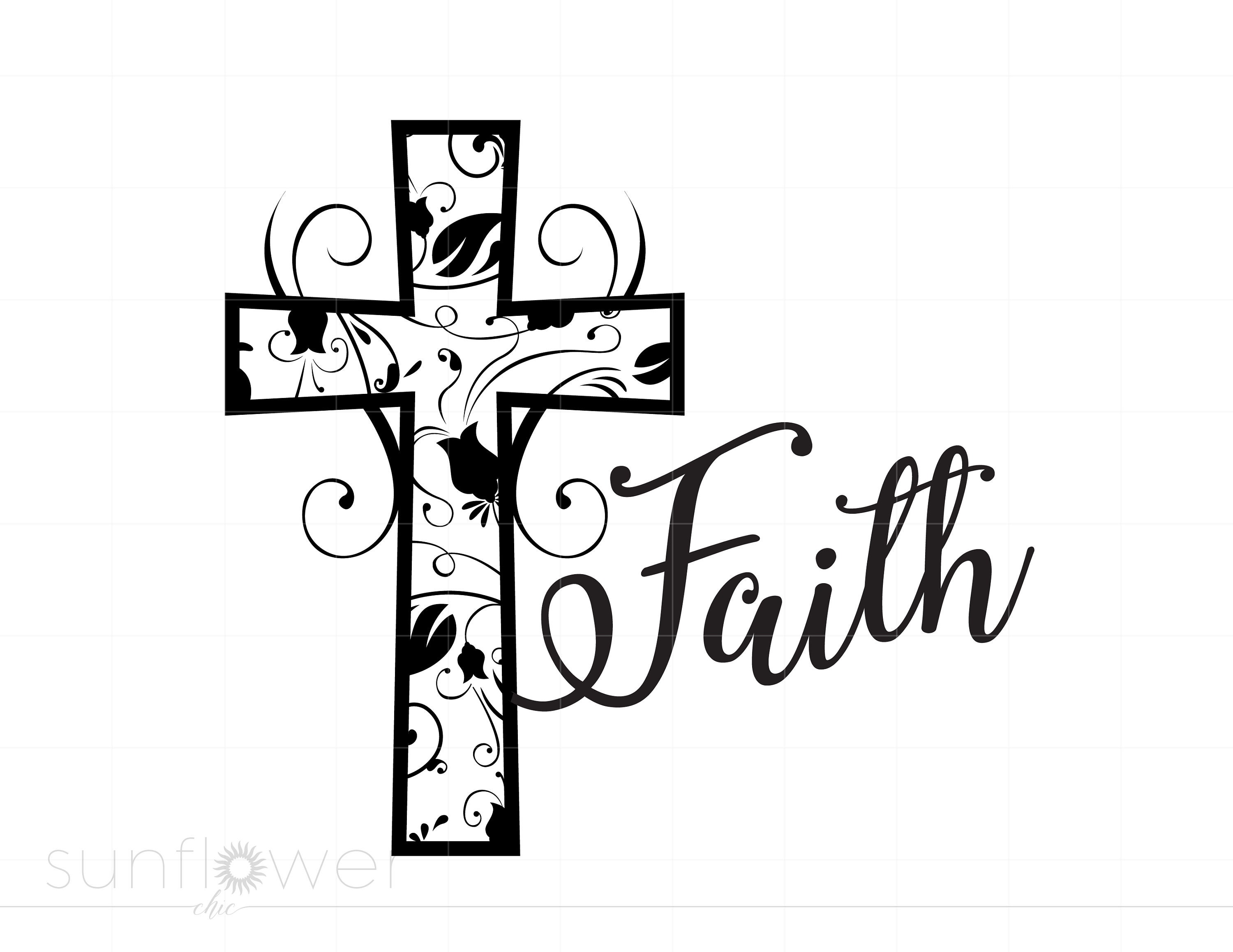 Faith Cross Svg Cut File Download, Christian Religious Faith Digital ...