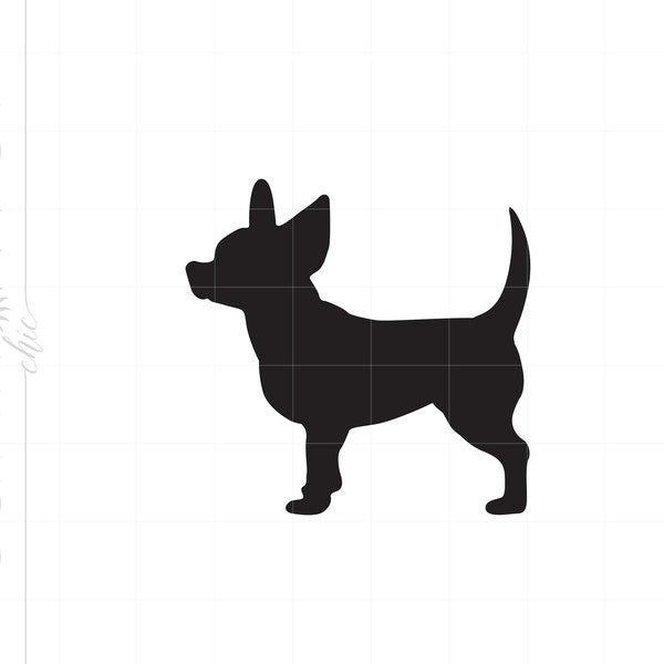 Chihuahua SVG Clipart | Chihuahua Silhouette Cut File | Vector Chihuahua Svg Jpg Eps Pdf Png Dxf Download SC1257