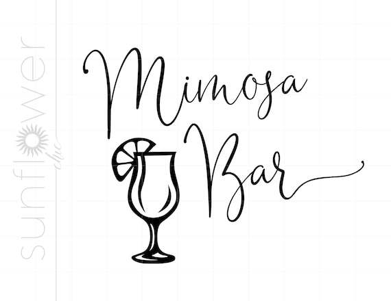 Mimosa Bar SVG | Wedding Cut File | Minimalist Wedding Svg