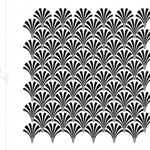 Art Deco Fächer Muster SVG Download | Art Deco Fächer Muster Silhouette Schnittdatei für Cricut | Vektor Art Deco Fächer Muster Svg Dxf Pdf Png SC1088