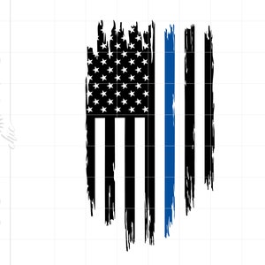 Police Flag Svg | Policeman Flag Svg Cut Files | Distressed Police Officer Flag | Blue Line American Flag T Shirt Cricut Silhouette SC2376