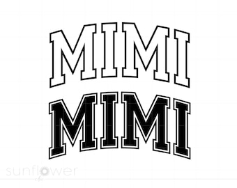Mimi Svg, Grandma Svg, Varsity Mimi Svg, Gift for Grandma Svg, Mimi T Shirt Design Printable Cricut Silhouette SVG Digital Download SC3019