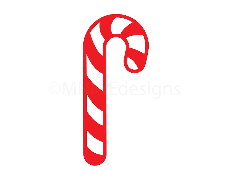 Candy Cane SVG Candy Cane Cut File Candy Cane Silhouette Download Candy Cane Svg Eps Pdf Jpg Png SC1713 image 1