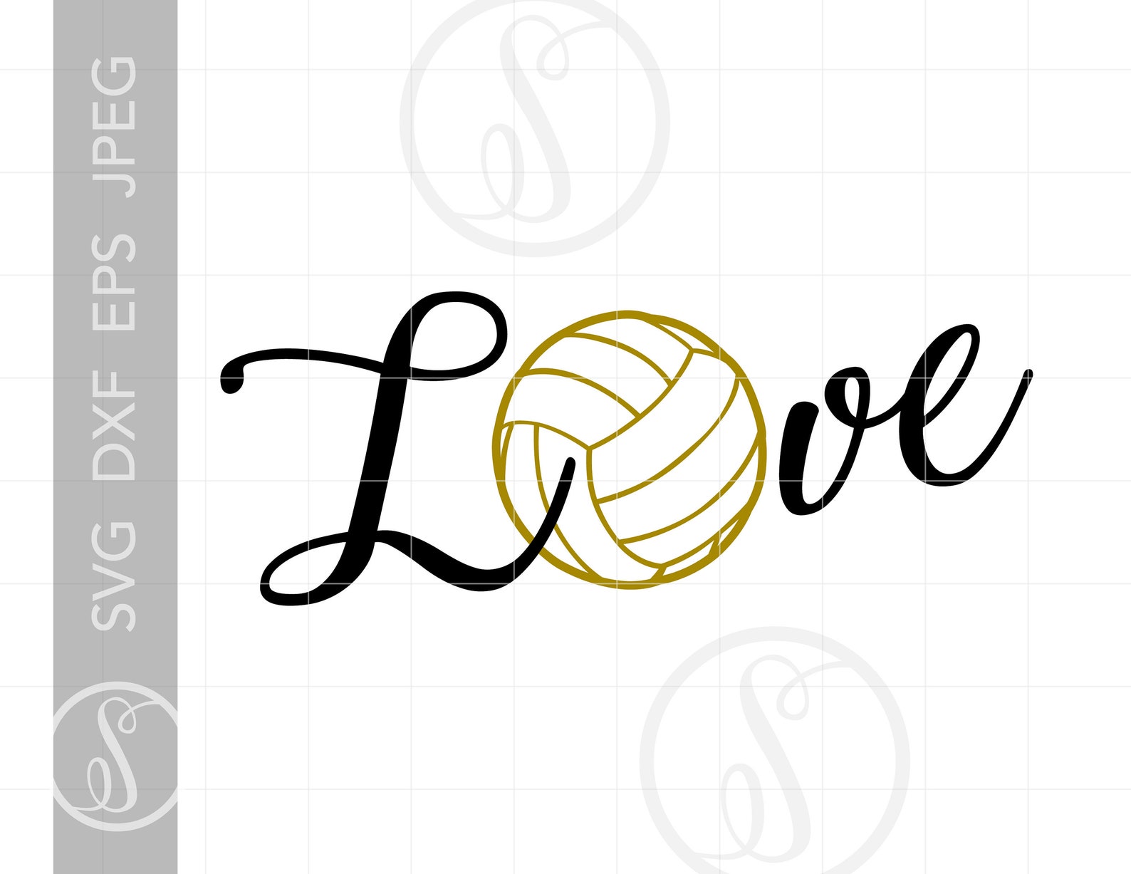 Love Volleyball Script Svg Cut Files Volleyball Love TShirt Etsy