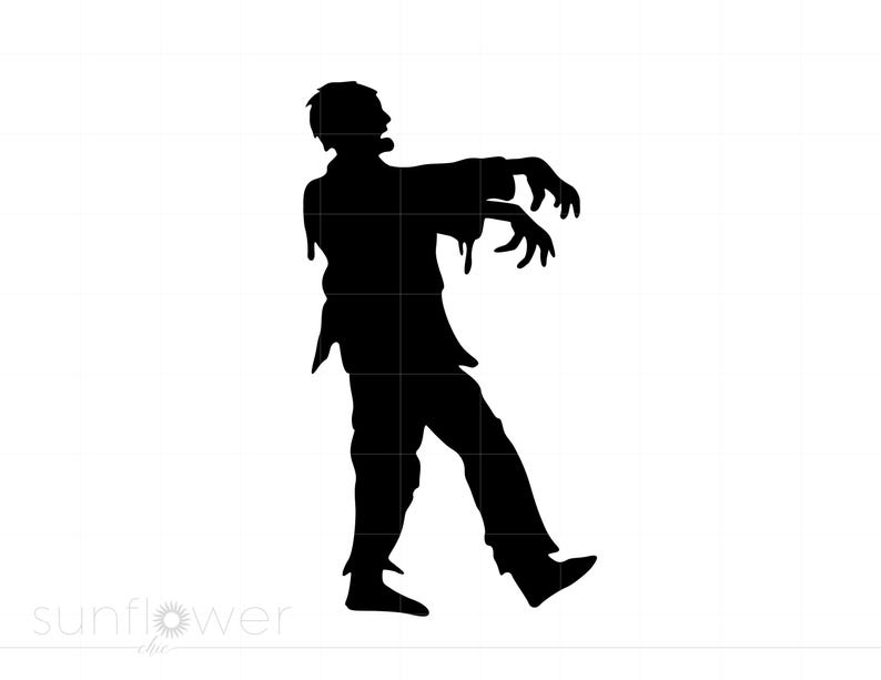 Halloween Zombie Svg Clipart, Walking Zombie Svg Jpg Png Cricut Silhouette Cut File, Instant Download SC942 image 1