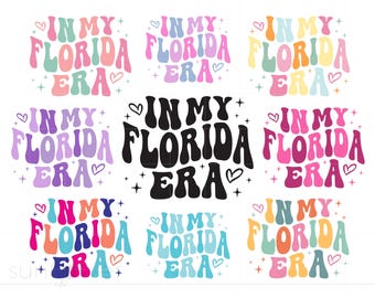 In My Florida Era Svg Bundle, Groovy Letters Florida Shirt Svg Png Dxf Cricut Silhouette,  Instant Download SC3653