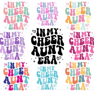 In meinem Cheer Aunt Era svg, Groovy Letters Cheer Tante Shirt svg, Cheerleader svg, Cheerleader svg, jubeln Tante Cricut Instant Download SC3444