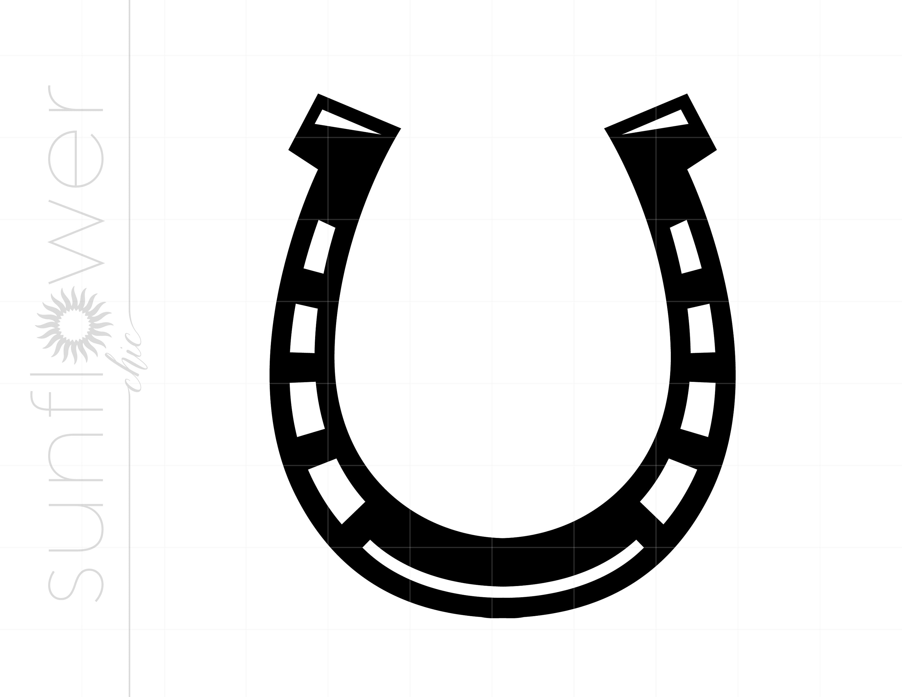 Patrick day Horseshoe Outline SVG. Horse Shoe hand drawn Cowboy Western SVG  digital files for cutting Cricut. Decal, stencil, vinyl, iron on