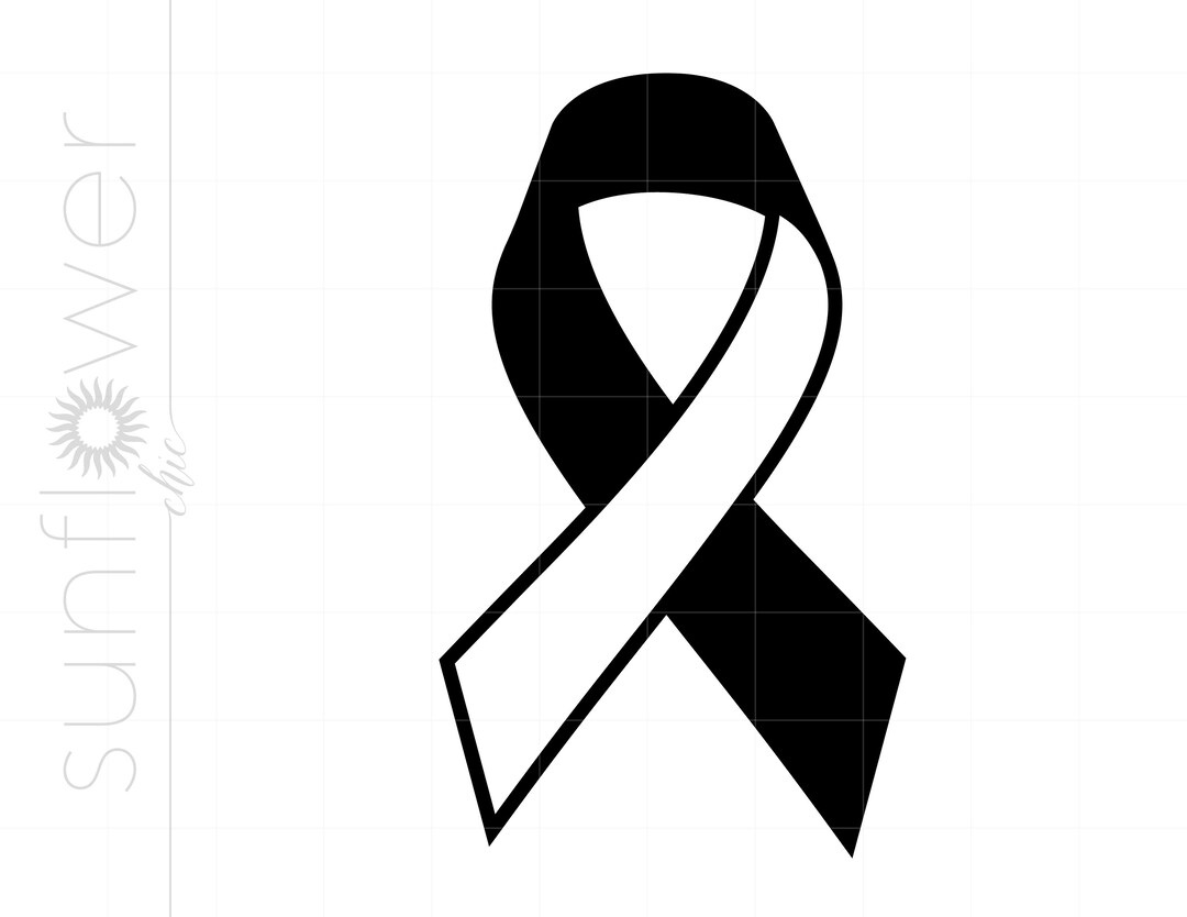 Cancer Ribbon SVG Clipart | Open Cancer Ribbon Silhouette Cut File ...
