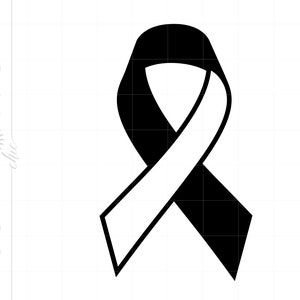 Cancer Ribbon SVG Clipart | Open Cancer Ribbon Silhouette Cut File | Cancer Ribbon Svg Jpg Eps Pdf Png | Vector Ribbon SC1512