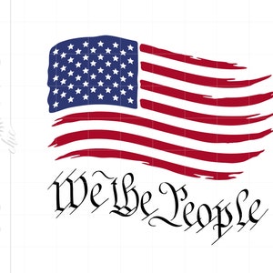 アメリカ国旗 SVG | 私たち国民 アメリカ国旗 SVG | 私たち国民 SVG | 愛国心 SVG | ダメージ加工の旗 印刷可能な Cricut シルエット SC2724