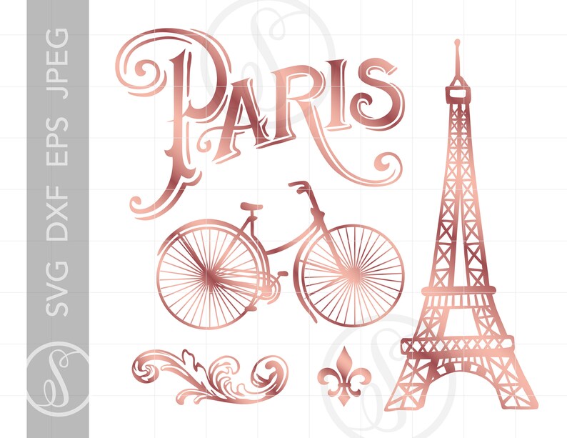 Download Rose Gold PARIS Svg Cut File Clipart Downloads Parisian Svg | Etsy
