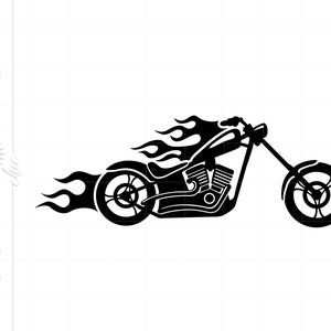Motorcycle Flames SVG Clipart | Motorcycle Flames Silhouette Cut File | Motorcycle Flames Svg Jpg Eps Pdf Png Dxf Downloads SC1509