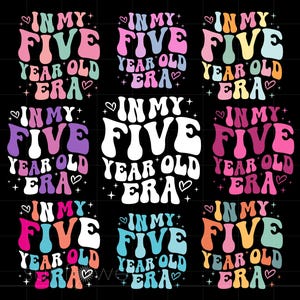 I min femåring Svg, 5-årsdagsdesign sublimeringskonst för mörk bakgrund, Cricut Silhouette Svg Png, omedelbar nedladdning SC3827