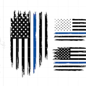 Police Flag Svg | Policeman Flag Svg Cut Files | Distressed Police Officer Flag | Blue Line American Flag T Shirt Cricut Silhouette SC2395