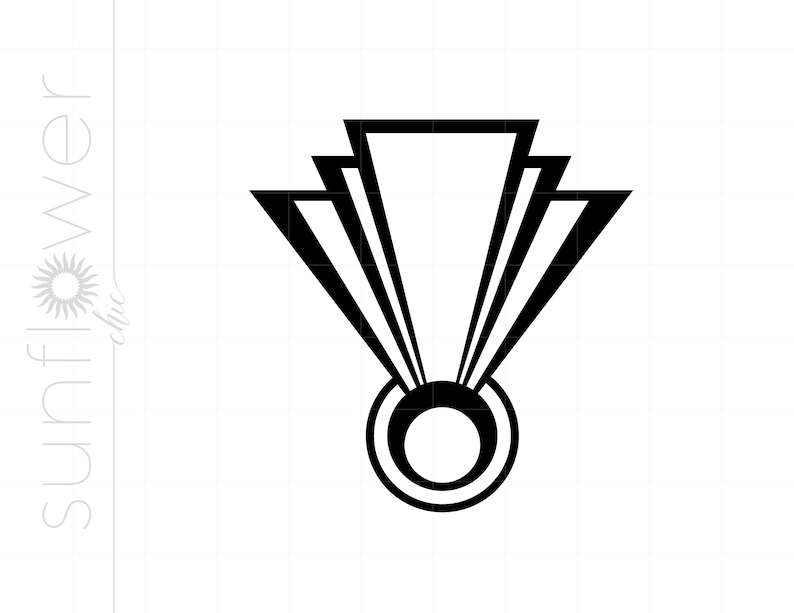 Art Deco SVG Dxf Eps Jpeg Downloads Art Deco Cut File Clipart | Silhouette Clipart Downloads Gatsby Roaring 20s SC1 image 6
