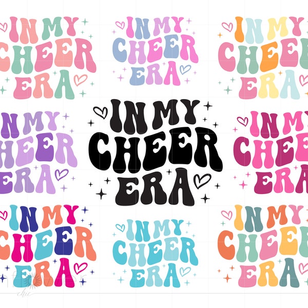 In My Cheer Era Svg, Groovy Letters Cheer Shirt Svg, Cheerleading Svg, Cheerleader Svg, Instant Download SC3172